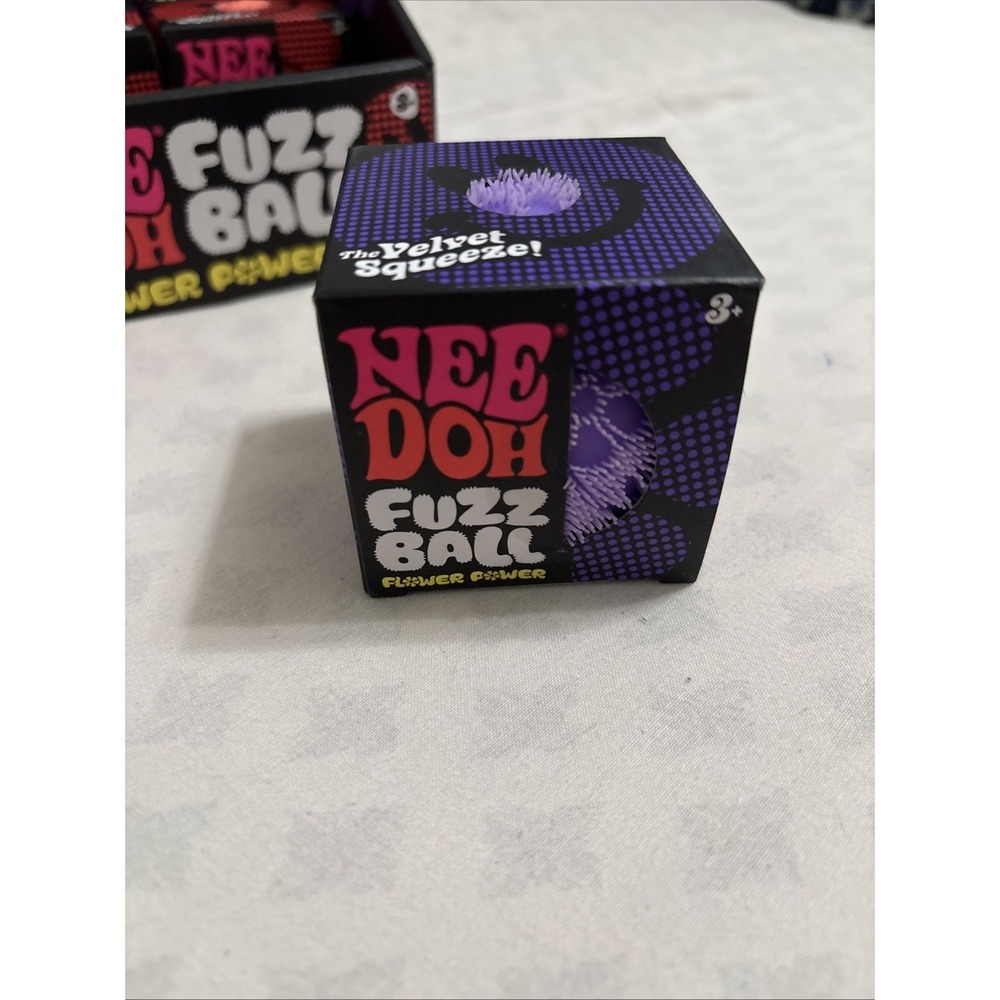 Needoh Fuzz Ball Flower Power Stress Ball PURPLE